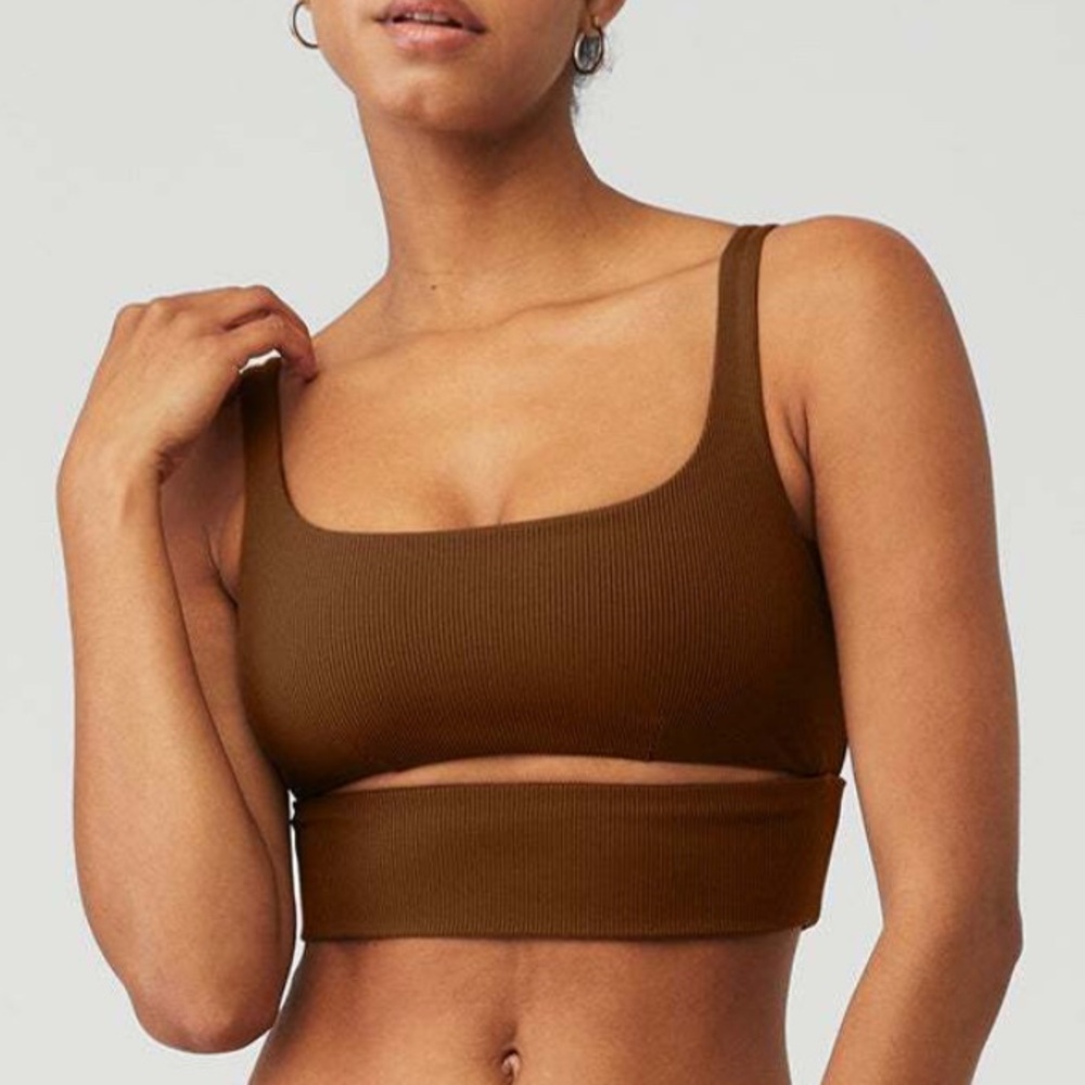 Alo Slit Bra- Cinnamon Brown